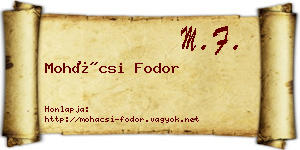 Mohácsi Fodor névjegykártya